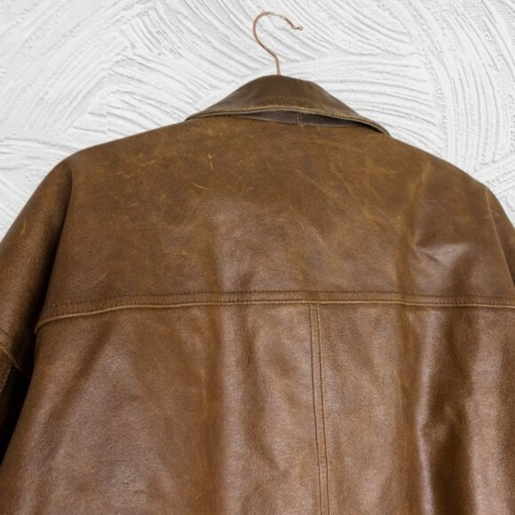 Vintage 90s Adler chestnut brown full zip dad style leather jacket size L - Picture 13 of 14